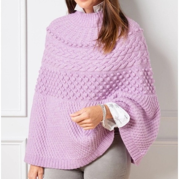 Talbots Sweaters - Talbots Women's Chunky Cable Knit Poncho, One Size
